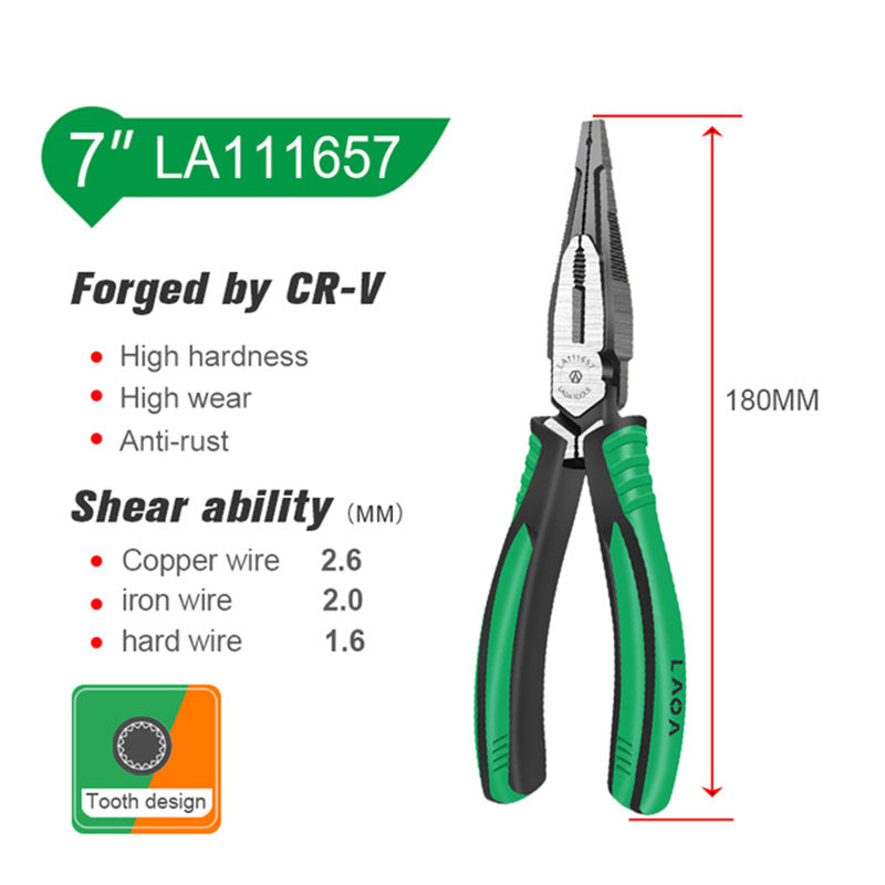 LAOA Combination Pliers CR-V Diagonal Pliers Long Nose Wire Cutters