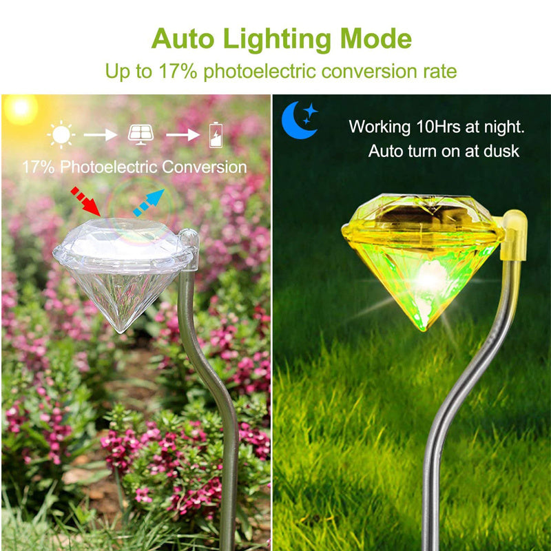 7-Color Changing LED Diamond Solar Stake Lights