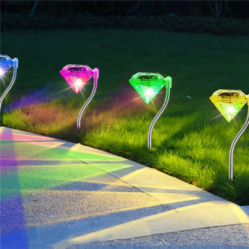 7-Color Changing LED Diamond Solar Stake Lights