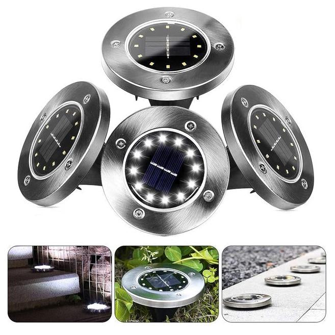 LED Solar Power Ground Lights Waterproof Lawn Path Lamp