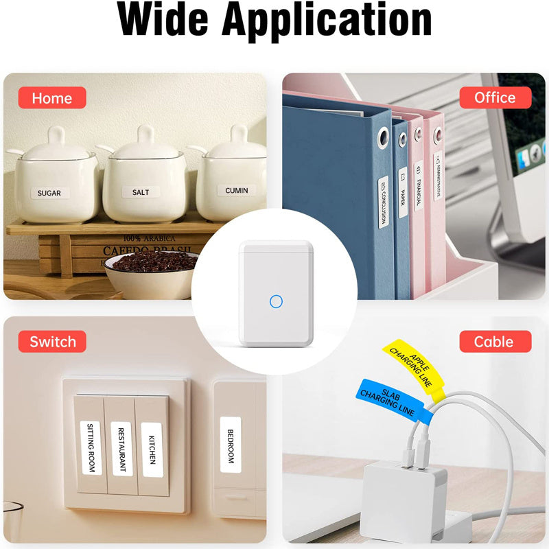 D110 Bluetooth Thermal Inkless Label Maker Machine with Tape Wise