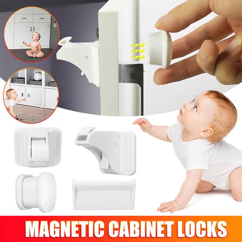 Magnetic Drawer Latch Cabinet Door Lock Limiter Security Locks