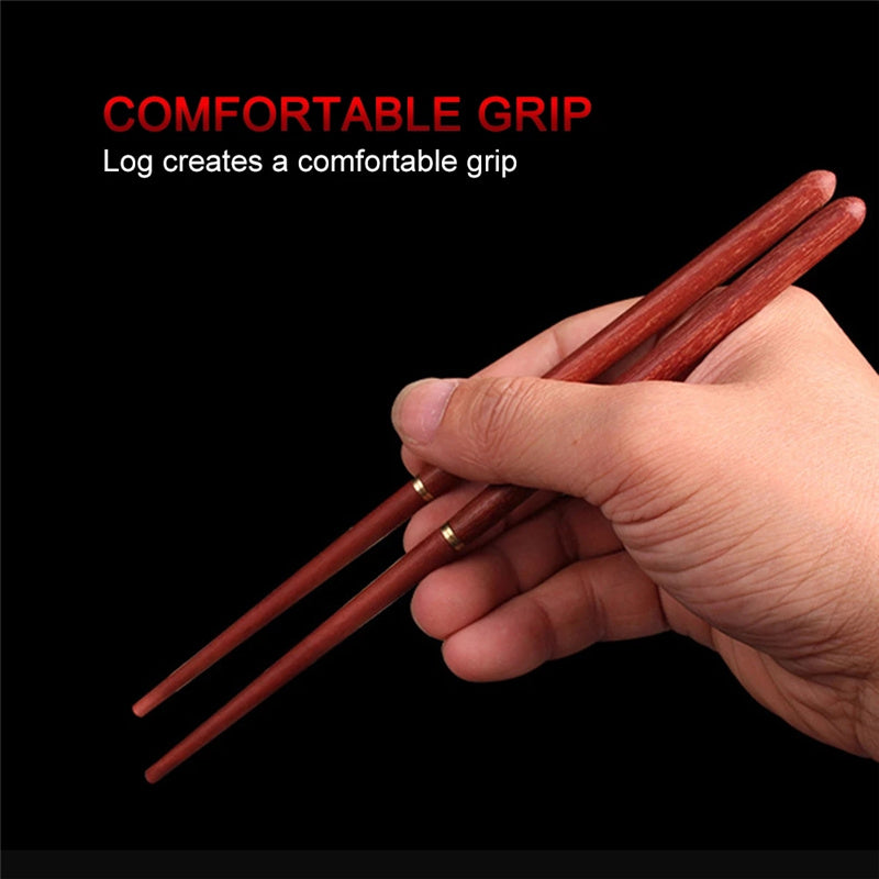 Mahogany Folding Chopsticks Outdoor Camp Picnic Travel