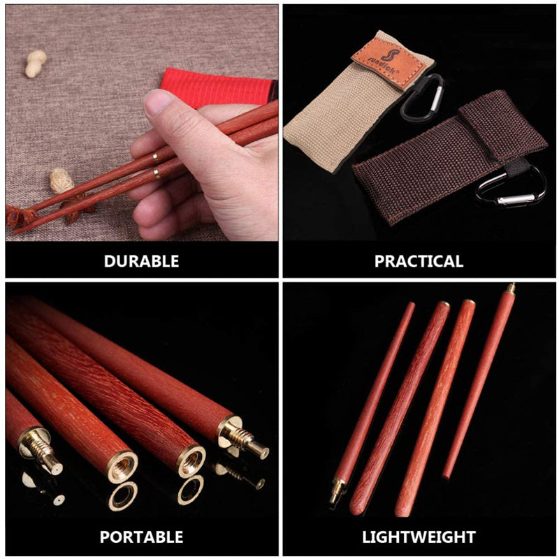 Mahogany Folding Chopsticks Outdoor Camp Picnic Travel