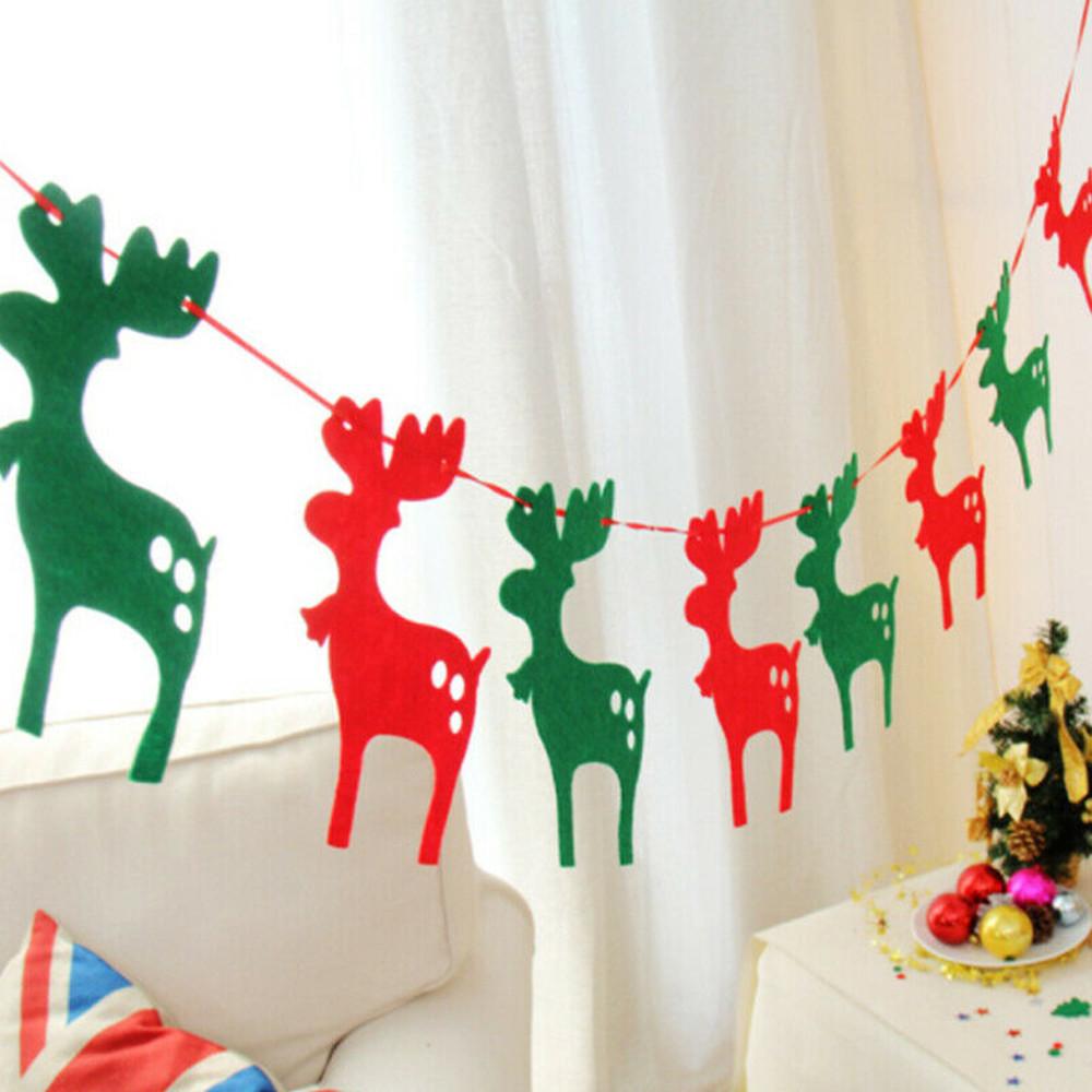 5PCs Merry Christmas Banner Bunting Garland Hanging Flag