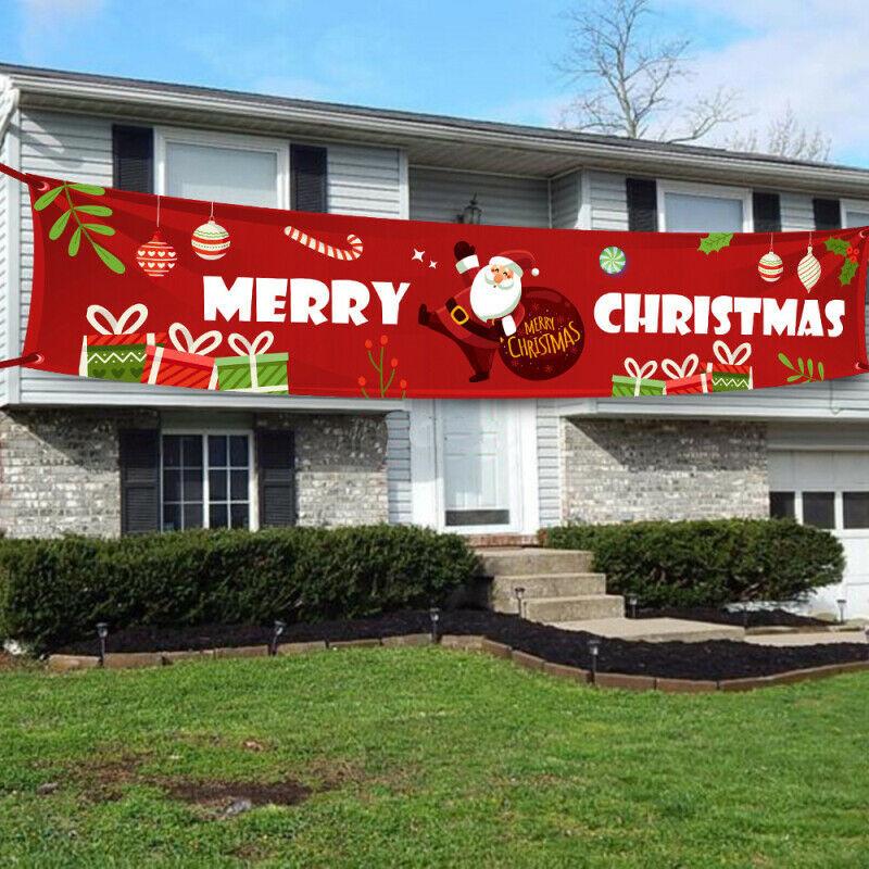 Merry Christmas Outdoor Banner Hanging Ornaments