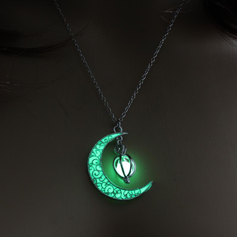 Moon Glowing Luminous Stone Pendant Necklace Gifts