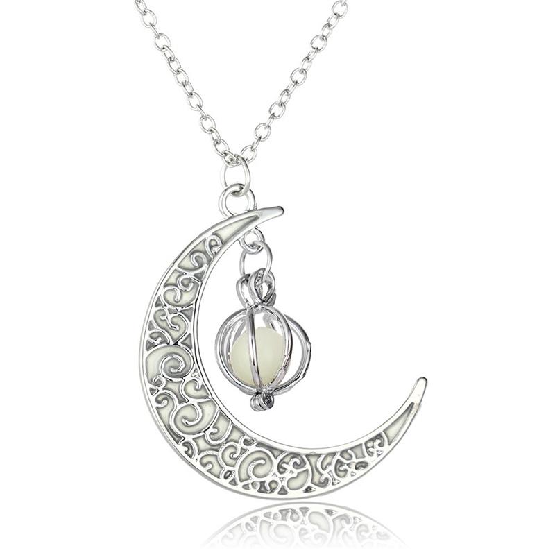 Moon Glowing Luminous Stone Pendant Necklace Gifts