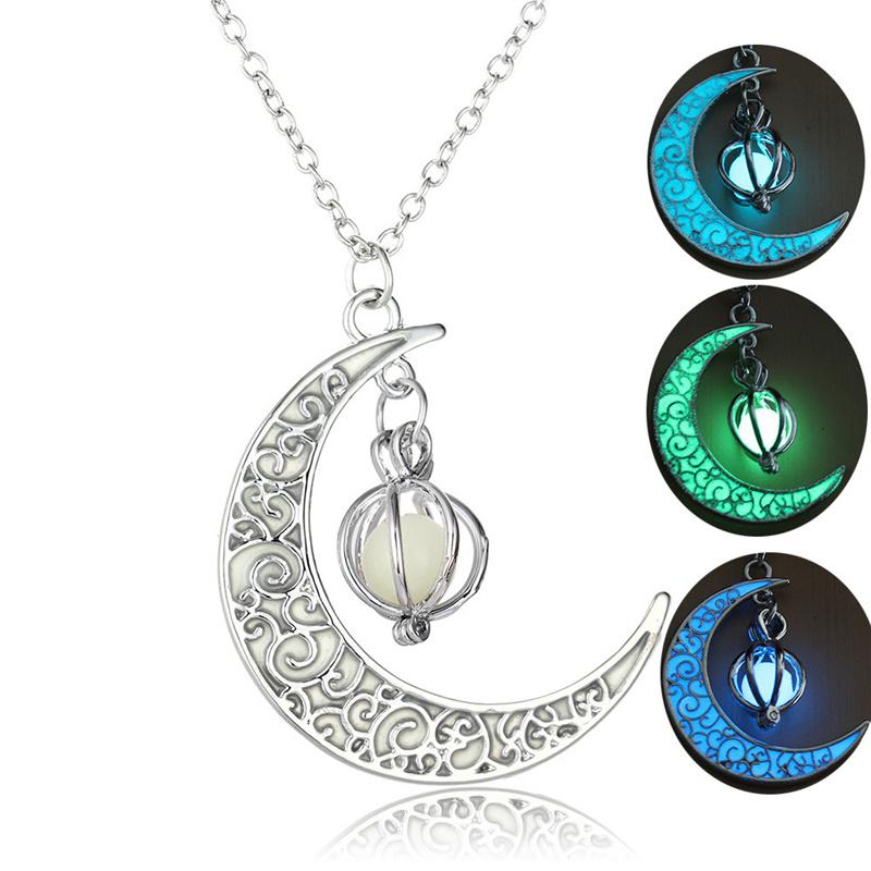 Moon Glowing Luminous Stone Pendant Necklace Gifts