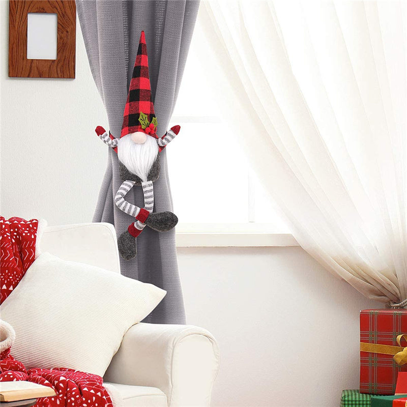 Mr and Mrs Gnome Curtain Tiebacks Holder Buckle Christmas Ornaments Decorations