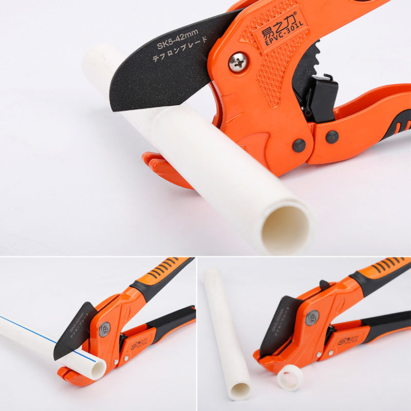 PVC Pipe Cutter 42mm Aluminum Alloy Body Ratchet Scissors Tube Cutter PVC/PU/PP/PE Hose Cutting Hand Tools