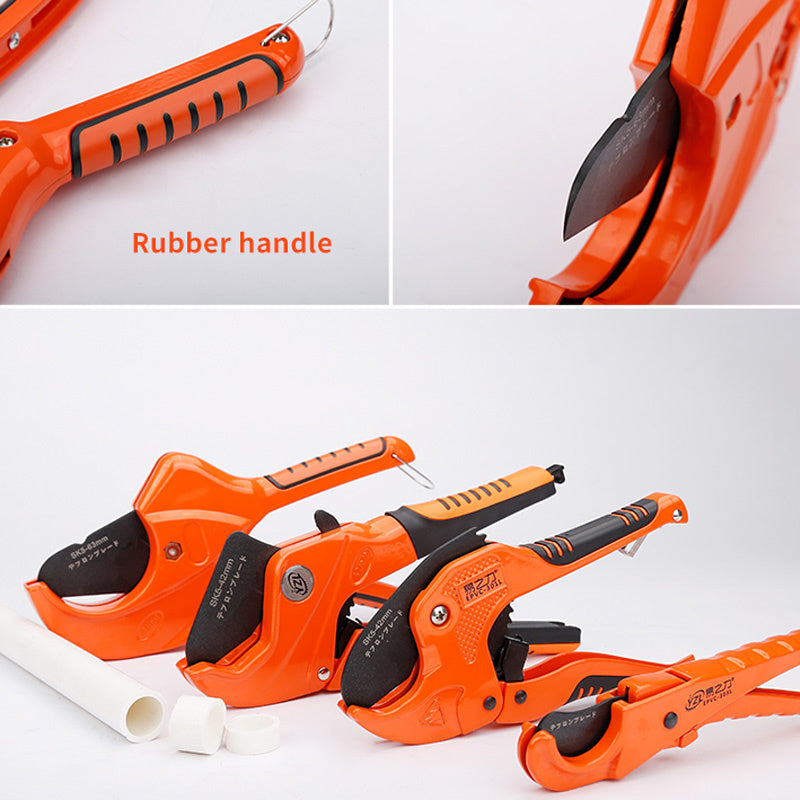 PVC Pipe Cutter 42mm Aluminum Alloy Body Ratchet Scissors Tube Cutter PVC/PU/PP/PE Hose Cutting Hand Tools