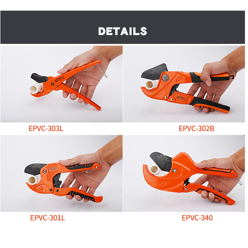 PVC Pipe Cutter 42mm Aluminum Alloy Body Ratchet Scissors Tube Cutter PVC/PU/PP/PE Hose Cutting Hand Tools