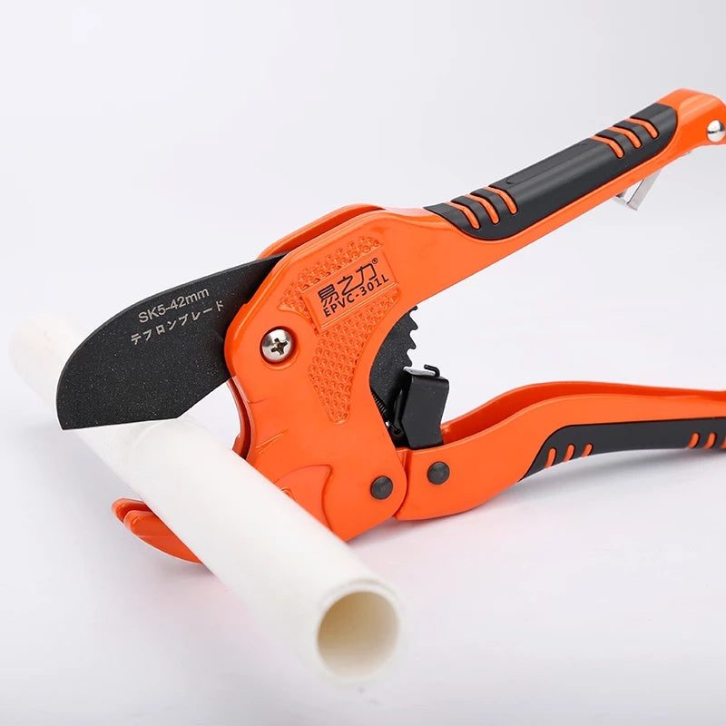 PVC Pipe Cutter 42mm Aluminum Alloy Body Ratchet Scissors Tube Cutter PVC/PU/PP/PE Hose Cutting Hand Tools