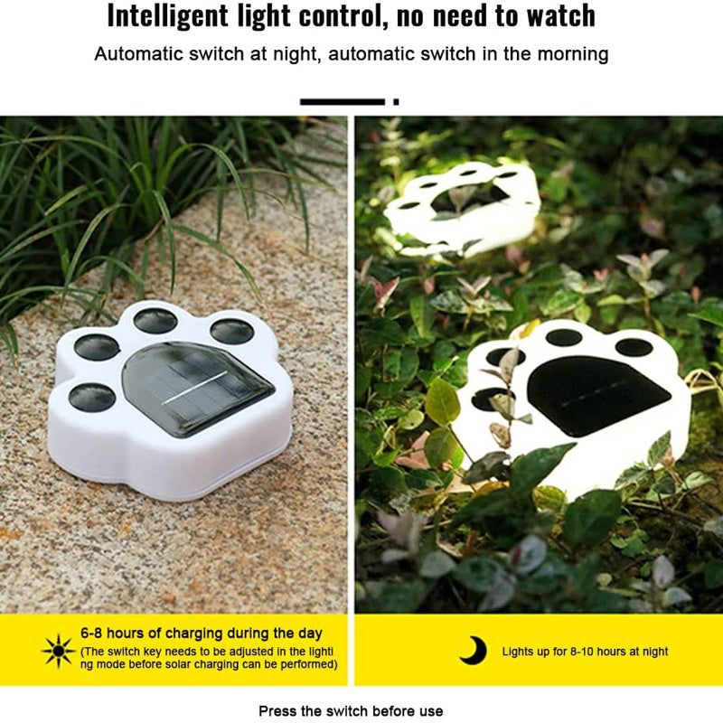 Paw Print Solar Outdoor Lights