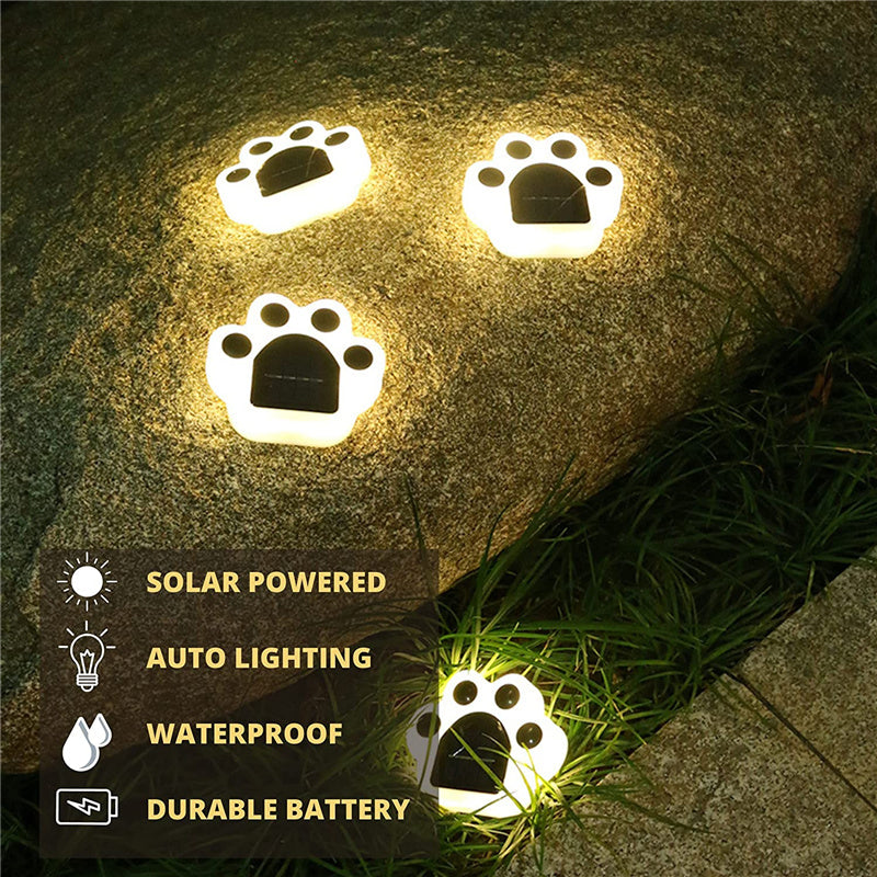 Paw Print Solar Outdoor Lights