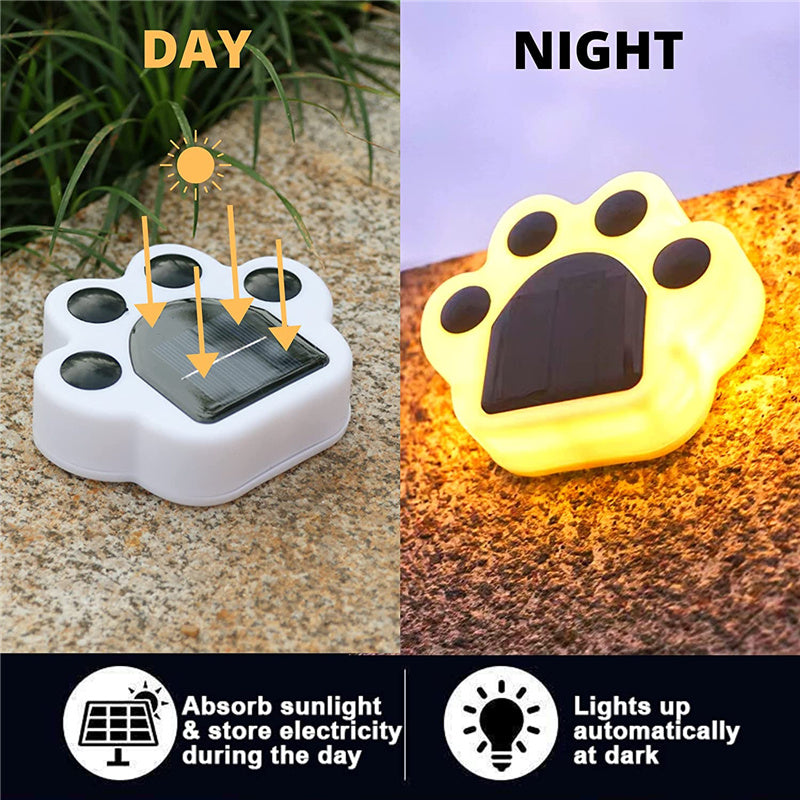 Paw Print Solar Outdoor Lights