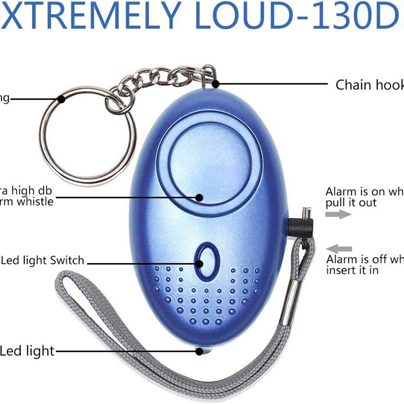 Personal Security Alarm Keychain with LED Light
