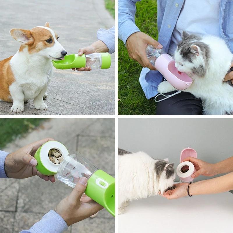 Portable Pet Dog Water Dispenser Bottle Feeder Bowl