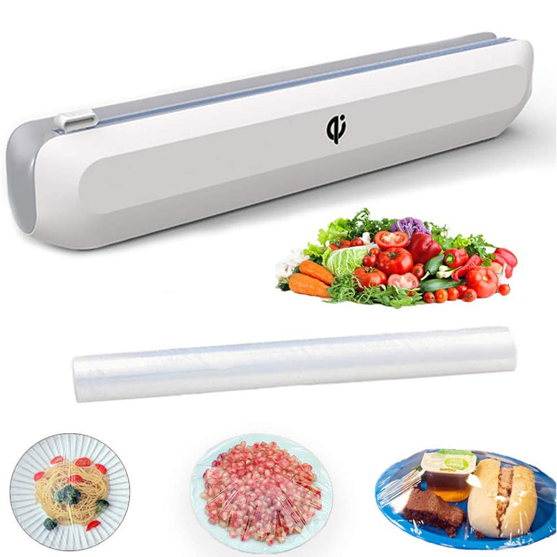 Reusable Plastic Wrap Dispenser with Cutter Suitable for Household Aluminum Foil