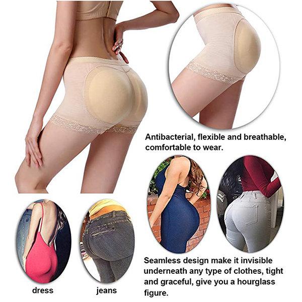 Plus Size Butt Lifting Hip Padded Lace-trim Shapewear Shorts