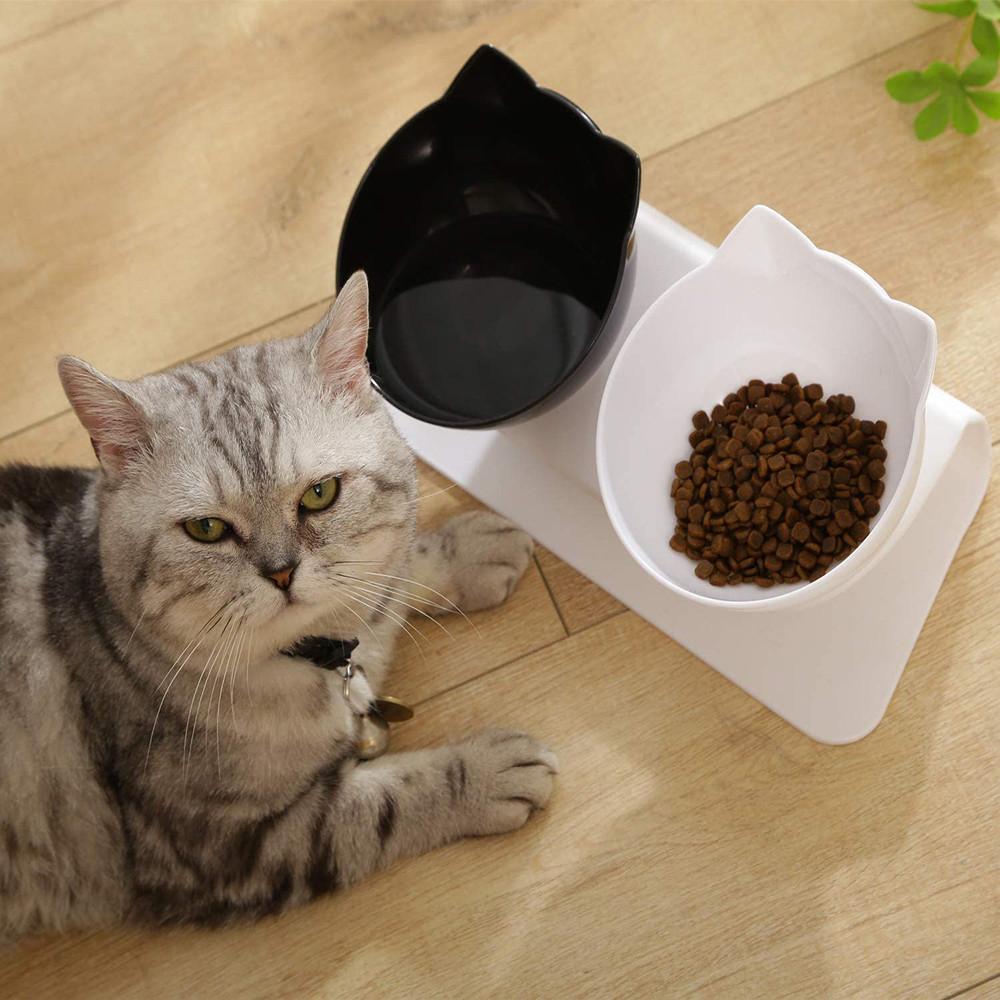 Raised Tilted Non-Slip Cat Food Bowls