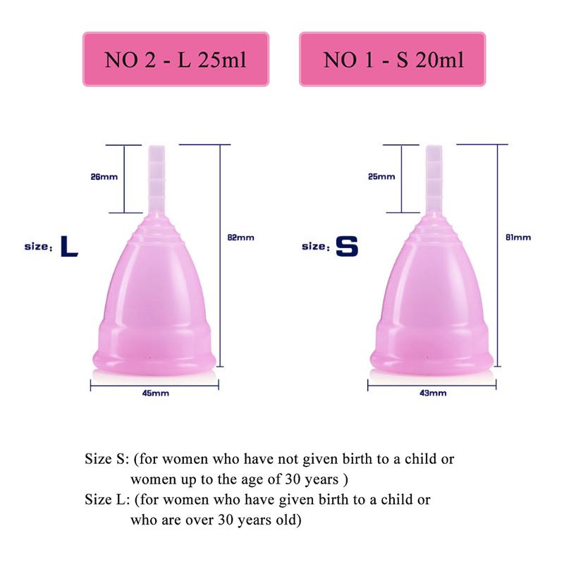 2 Packs Resuable Hygiene Menstrual Cups Medical Grade Silicone FDA Approved