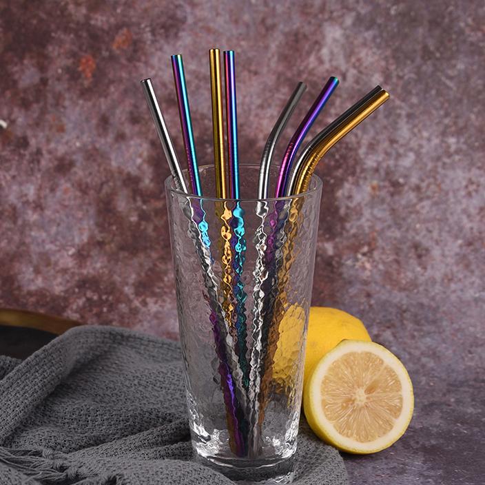 Reusable 304 Stainless Steel Bent Straight Drinking Straws