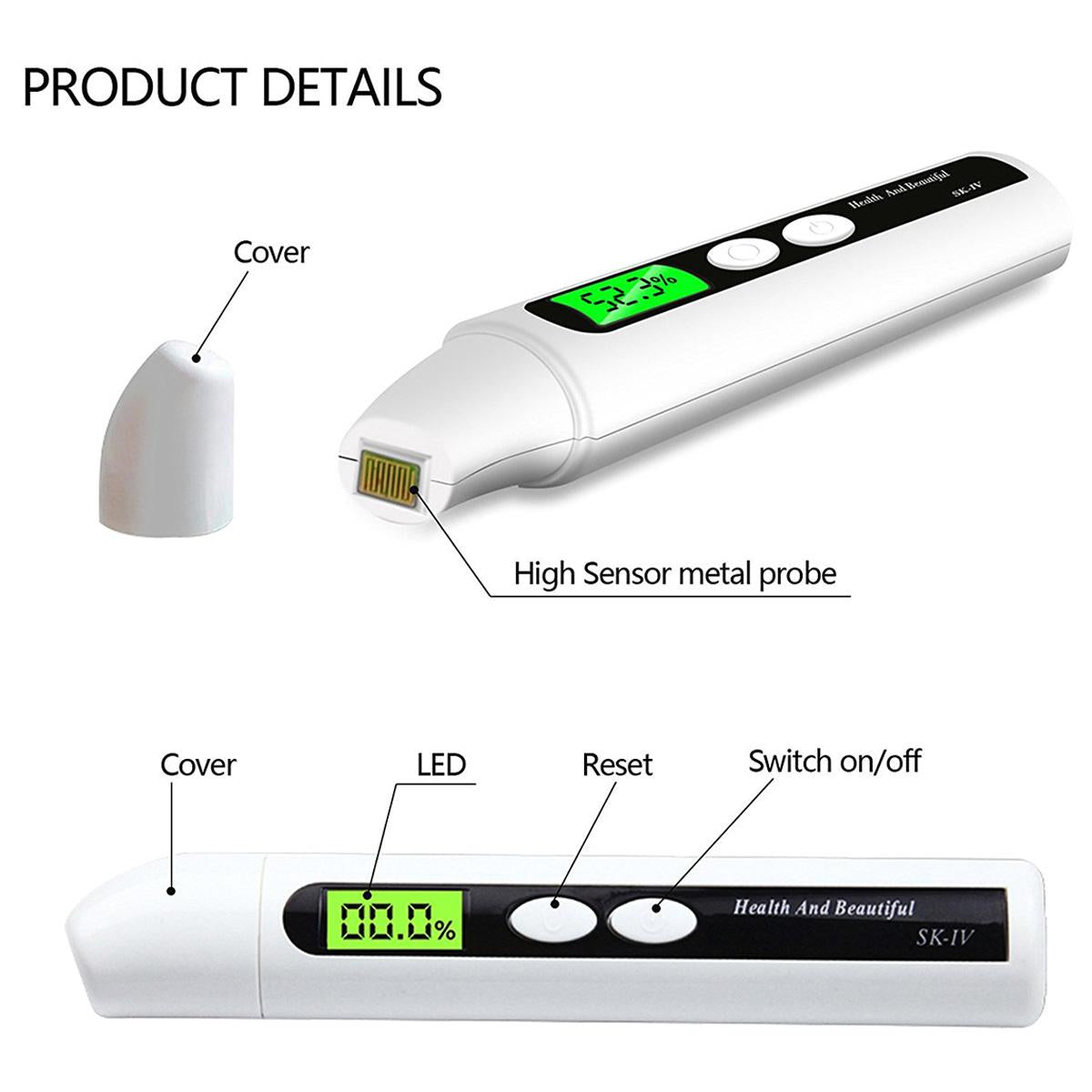 Portable Facial Skin Moisture Analyzer Digital Tester Pen