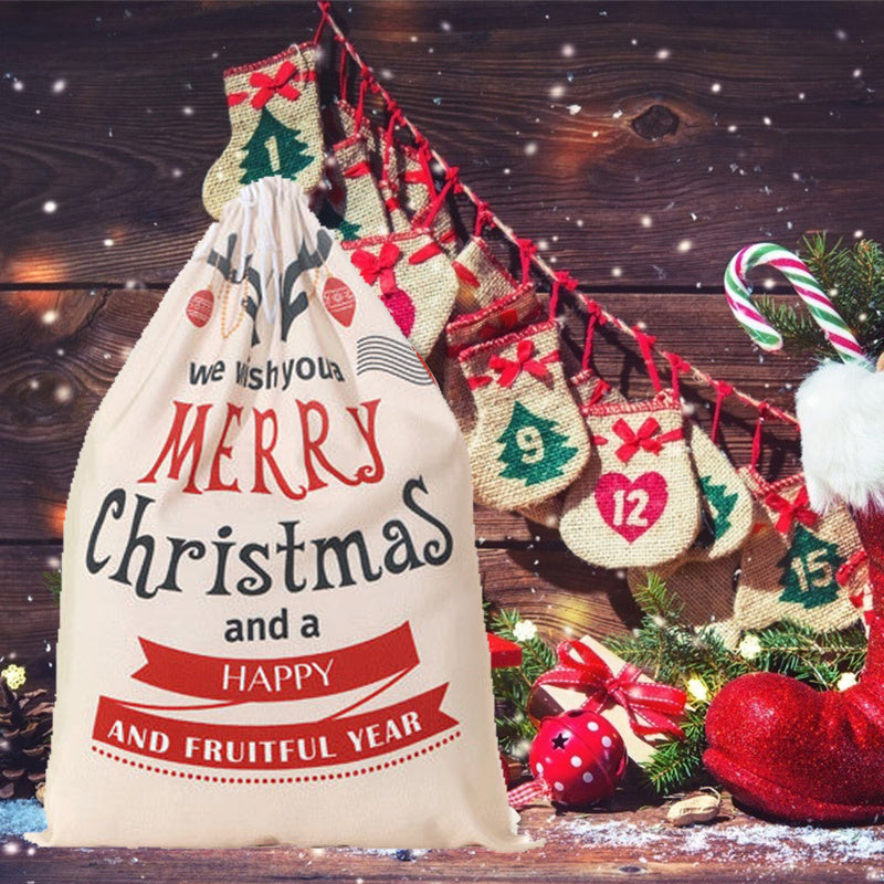 Christmas Santa Sacks Drawstring Stocking Gift Storage Bag