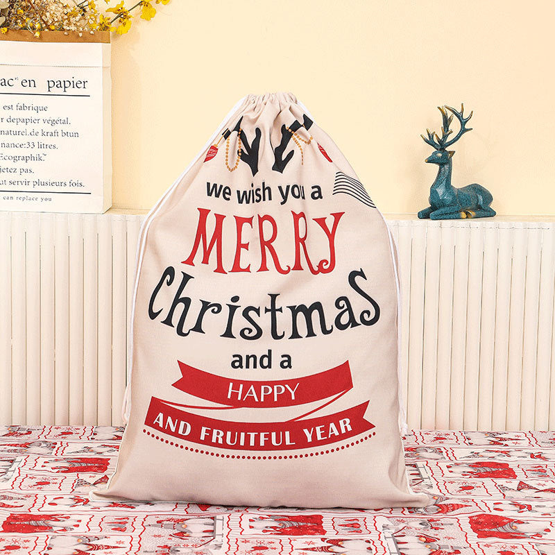 Christmas Santa Sacks Drawstring Stocking Gift Storage Bag