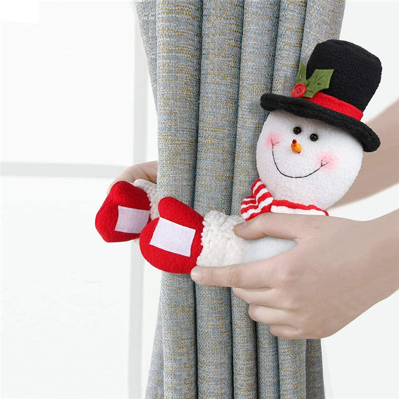 Santa Snowman Curtain Tiebacks Holdback Fastener Buckle Christmas Ornaments Home Holiday Decor