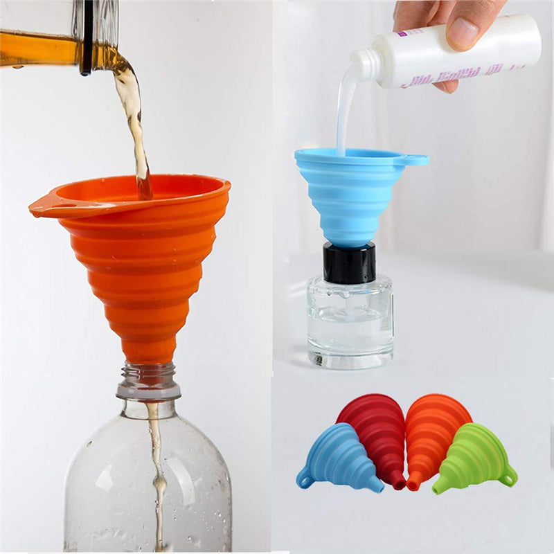 2pcs Silicone Collapsible Gadgets Funnels for Kitchen Use