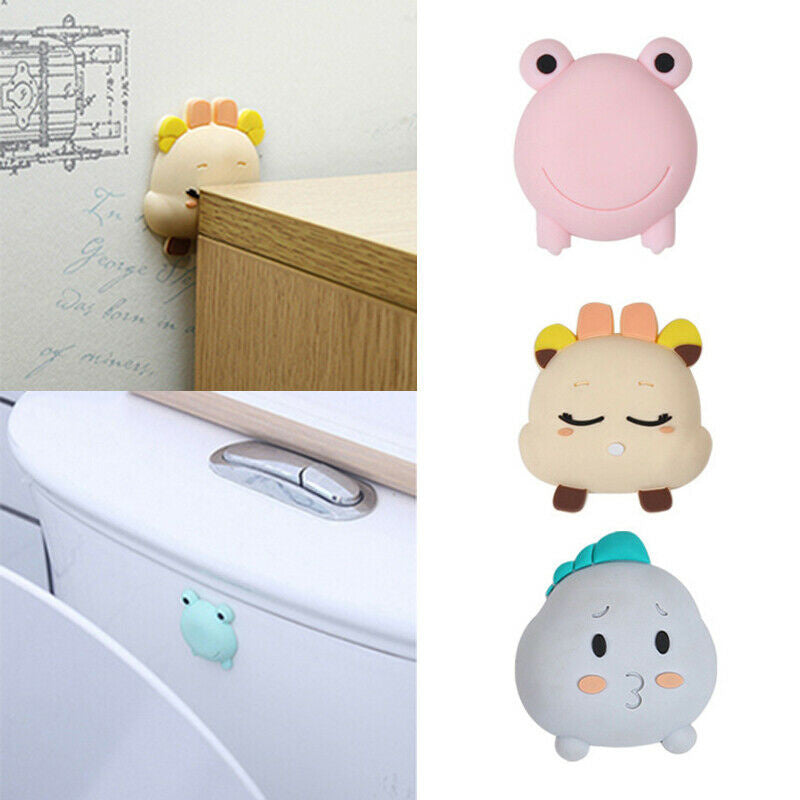 Silicone Self Adhesive Cartoon Door Stopper Wall Protectors Door Handle Bumpers