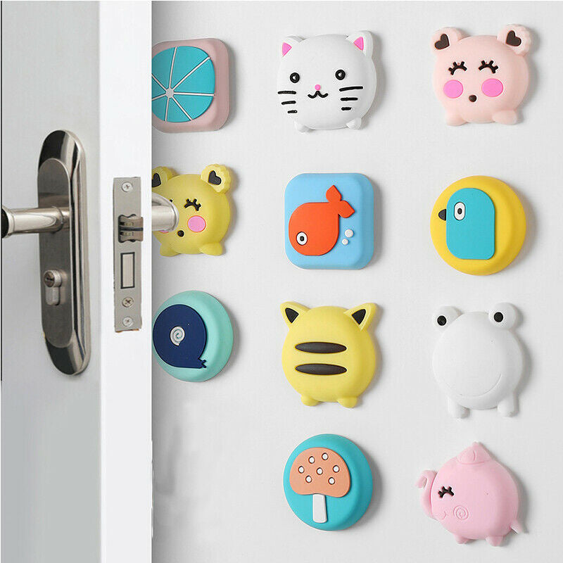 Silicone Self Adhesive Cartoon Door Stopper Wall Protectors Door Handle Bumpers