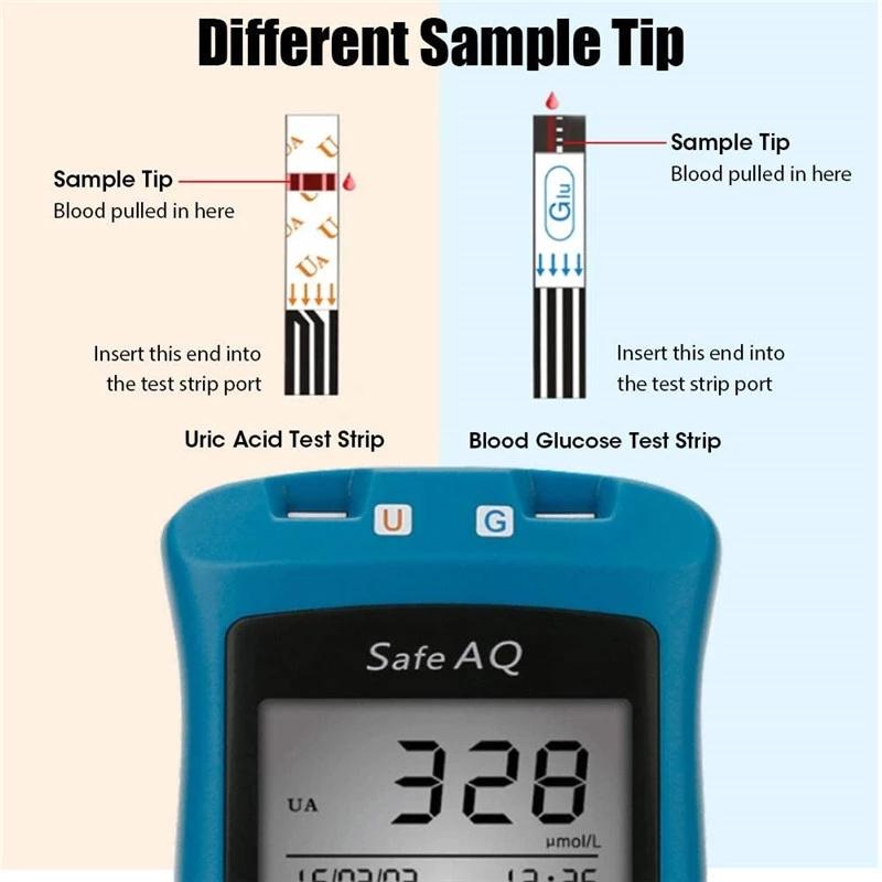 Sinocare Safe AQ UG Blood Glucose & Uric Acid 2 In 1 Monitor Meter