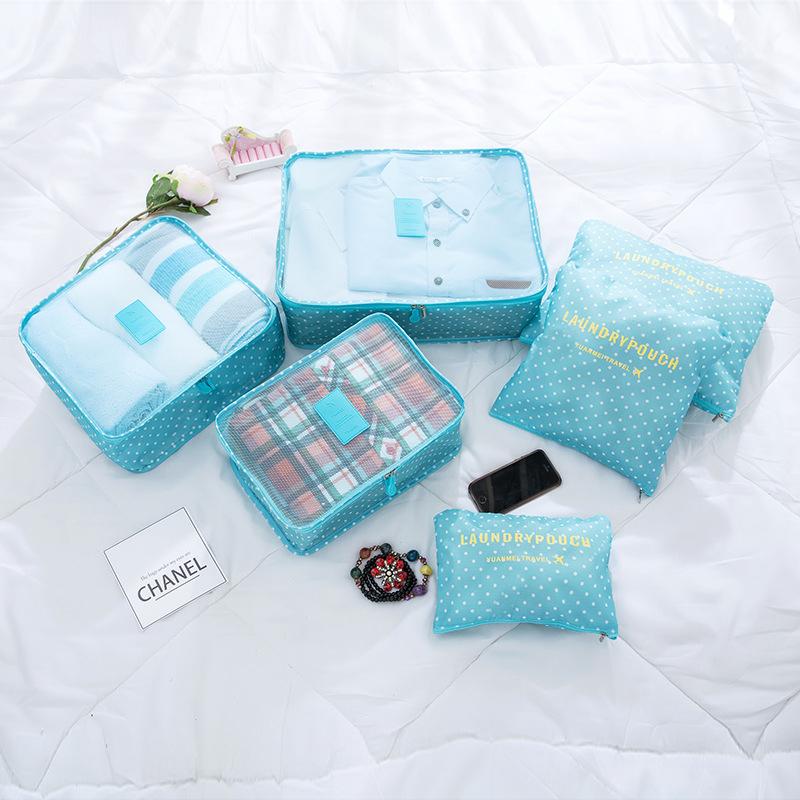 6-Piece Waterproof Travel Luggage Organiser Bag Set Packing Cubes