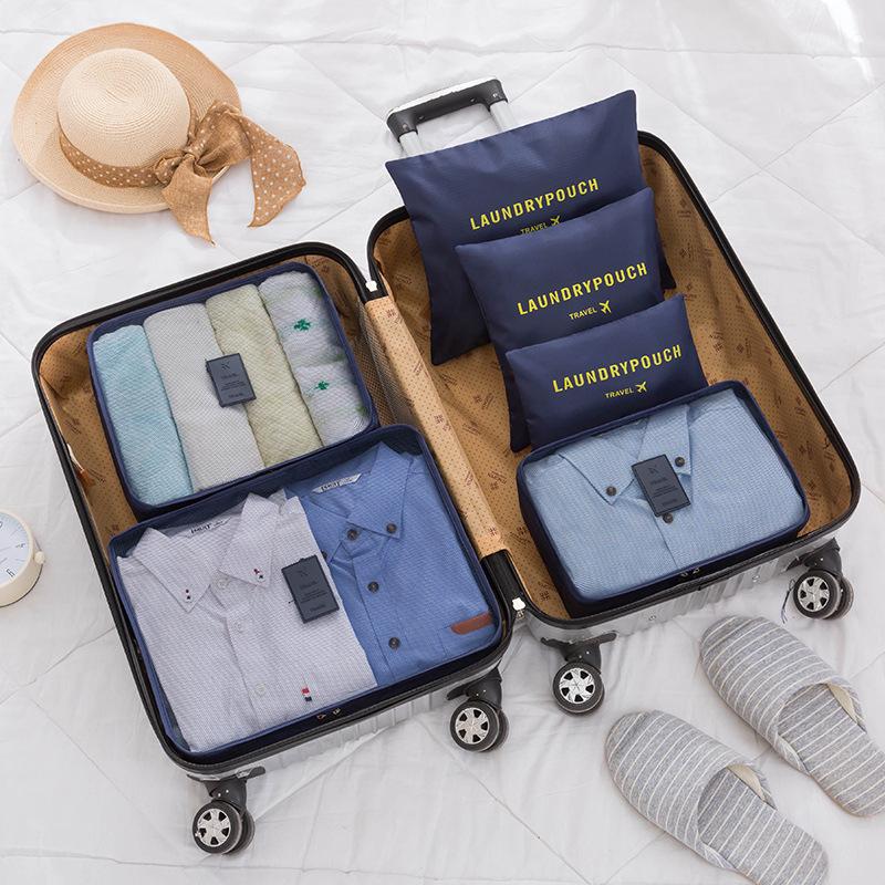 6-Piece Waterproof Travel Luggage Organiser Bag Set Packing Cubes