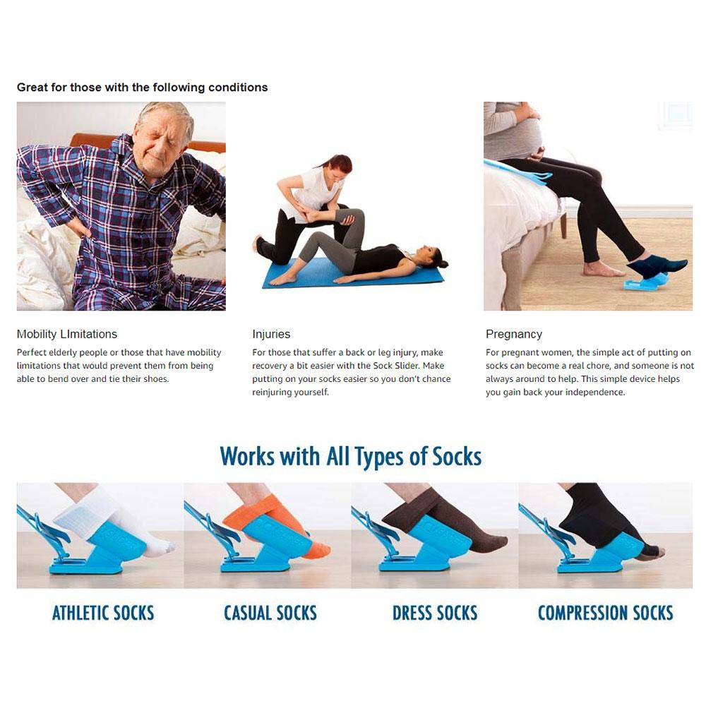 Snack Aid Kit Sock Aid Kit Easy On & Easy Off No Bending Sock Slider – Wise Living NZ