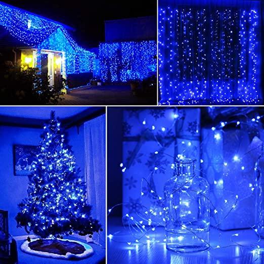 Solar Powered 100-LED Copper Wire Fairy Lights Christmas Decorations