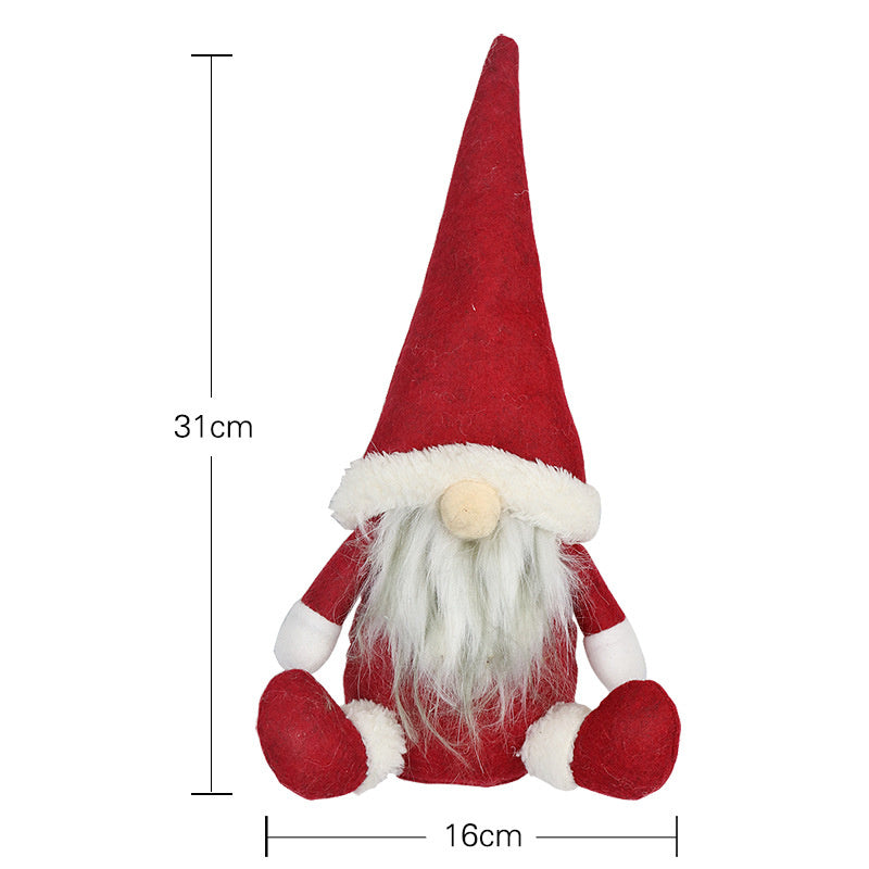 3pcs Stuffed Toy Christmas Santa Doll Gnome Home Ornaments