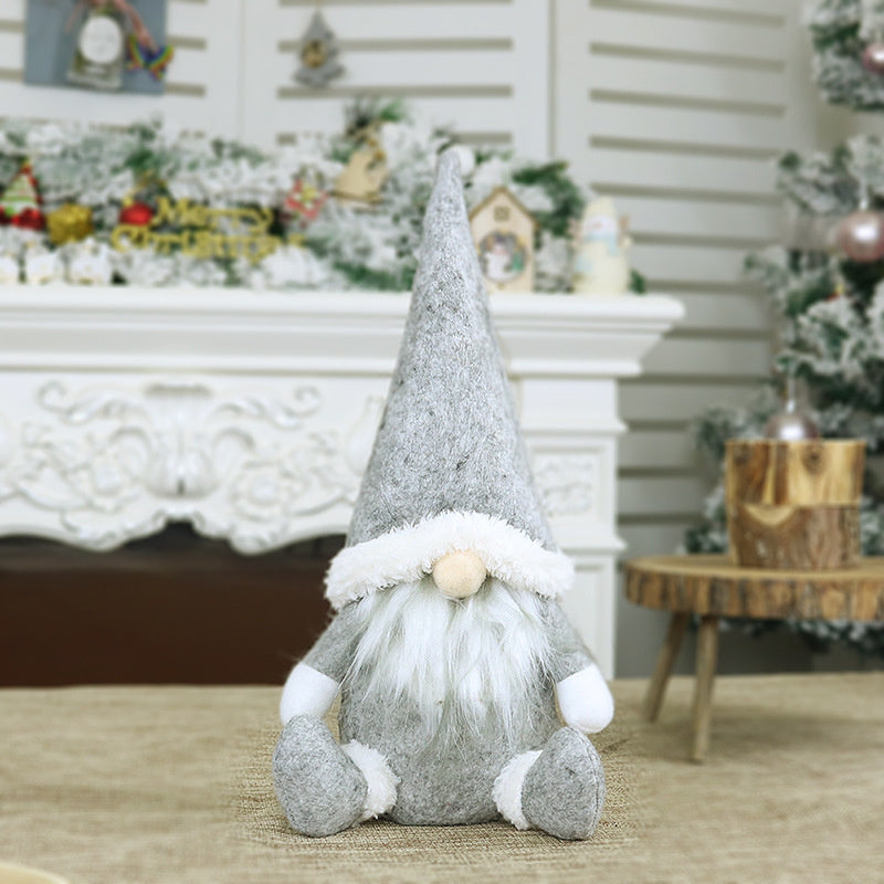 3pcs Stuffed Toy Christmas Santa Doll Gnome Home Ornaments