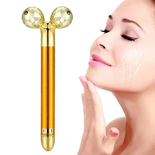 Electric 3D Roller Stick Massager 24K Golden Face Slimming Tools