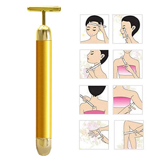 Electric Vibrating Beauty Bar 24k Golden Pulse Facial Massager