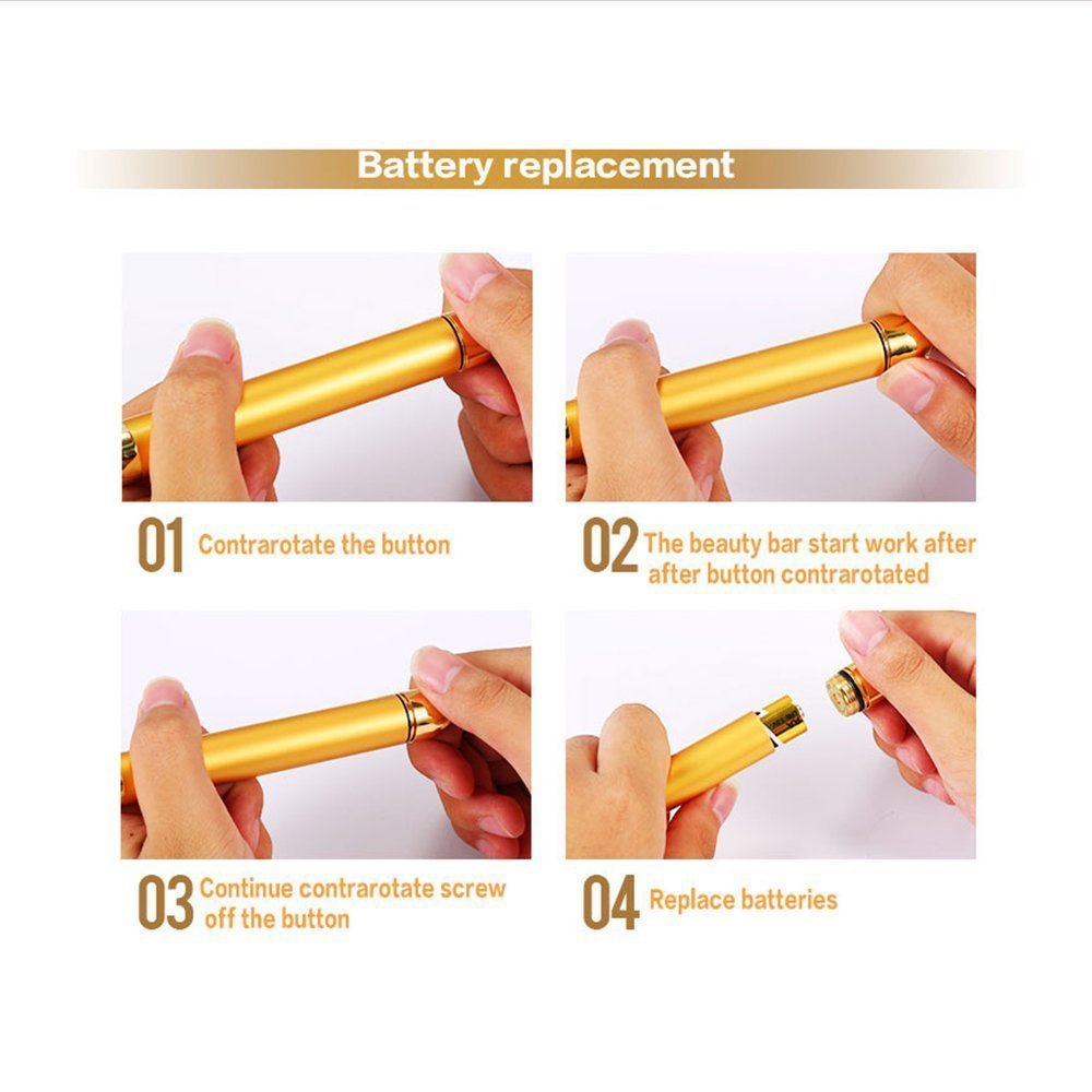 Electric 3D Roller Stick Massager 24K Golden Face Slimming Tools