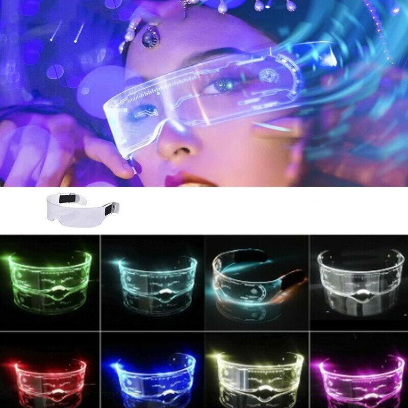 Colorful LED Light Visor Glasses Clear Lenses Goggles Halloween Party