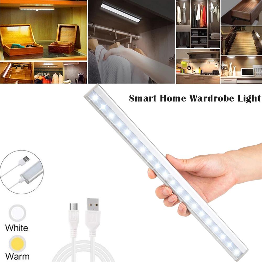 USB Rechargeable Wireless 20-LED Motion Sensor Under Cabinet Night Lights