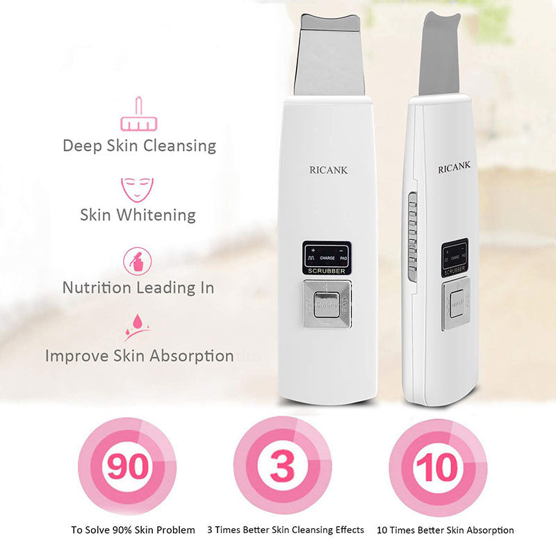 Ultrasonic Ionic Skin Scrubber with LCD Display