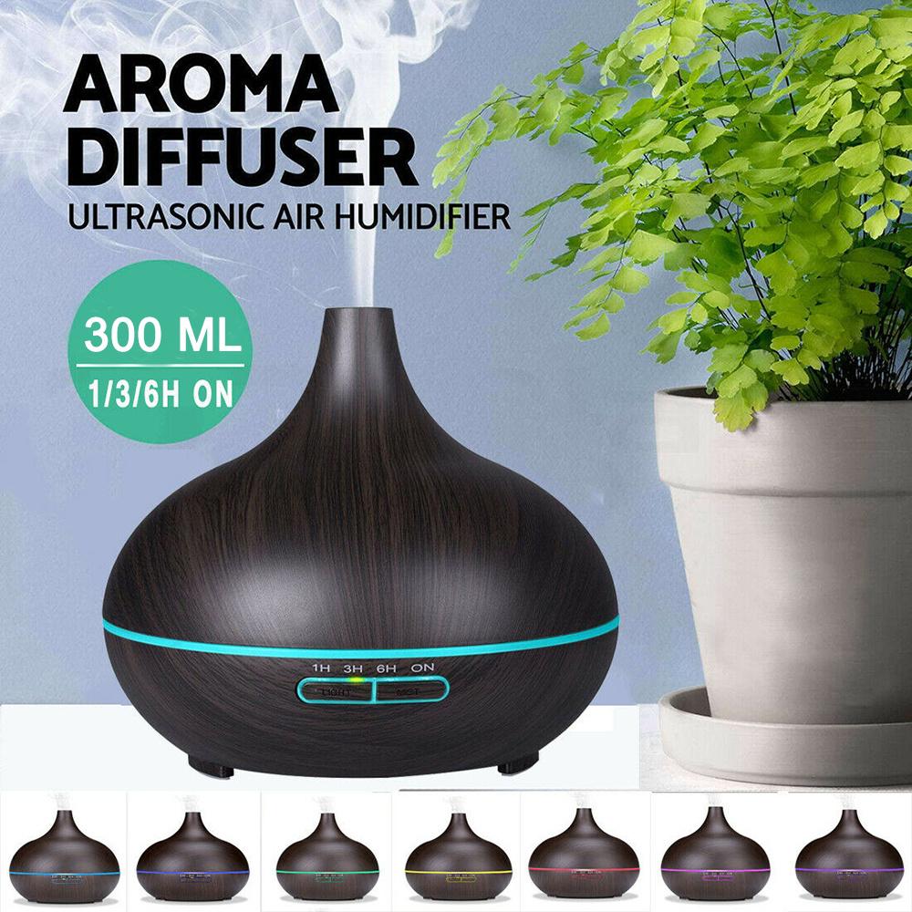 300ML Essential Oil Diffuser 7 Color Lights Aromatherapy Mist Humidifier