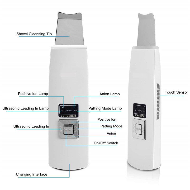 Ultrasonic Ionic Skin Scrubber with LCD Display